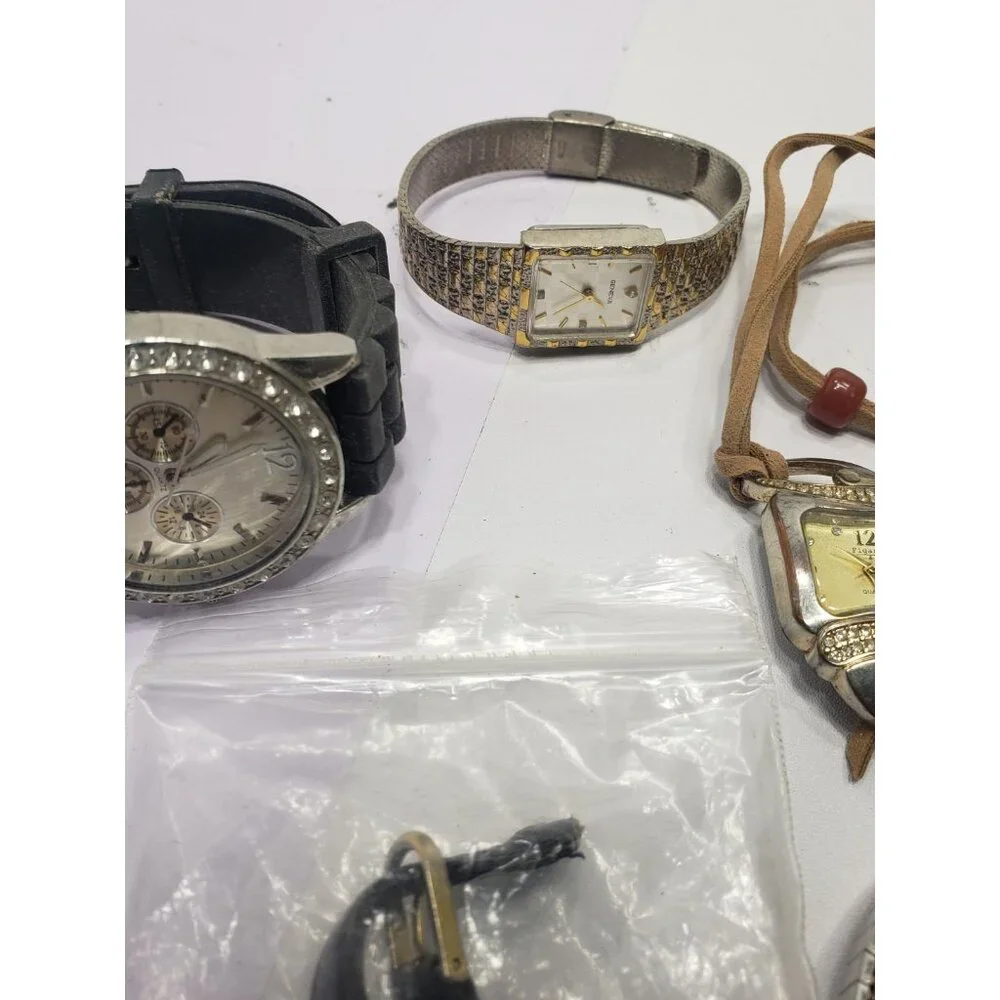 Mixed Lot Of 9 Wrist Watches 2 Tone Gossip Geneva Quartz Not Tested Used